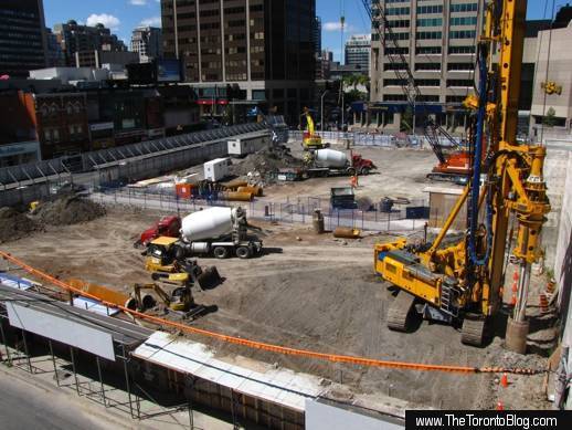 foundation drilling activity on the One Bloor site 
