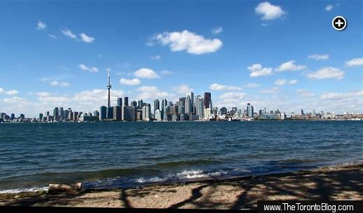 The downtown Toronto skyline as seen from Ward's Island