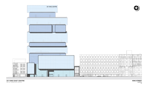 Diamond Schmitt Architects illustration of The Globe and Mail Centre at 351 King Street East