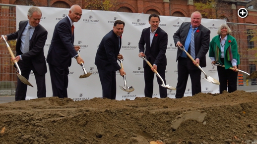 Phillip Crawley, Bill Hatanaka, Brad Duguid, David Gerofsky, Mayor Rob Ford and Councillor Pam McConnell 