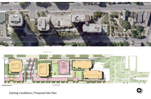 Illustration of the site plan for the 545-565 Sherbourne redevelopment project